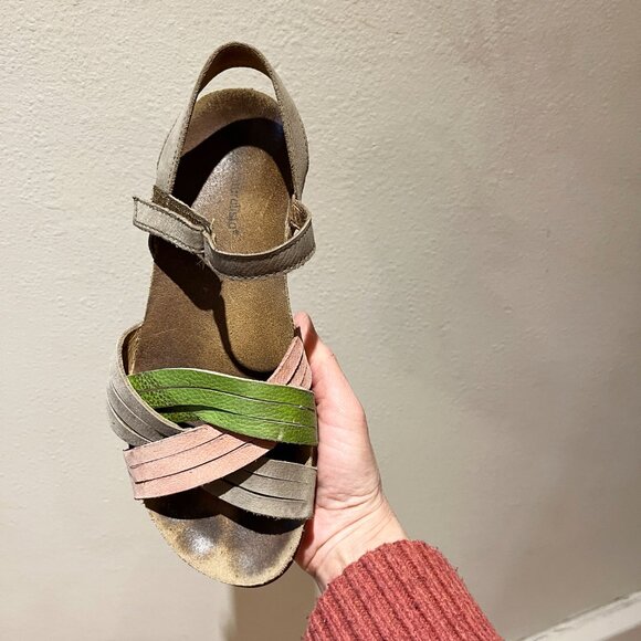 Cute Women's Sandals - El Naturalista - Green and Pink - Size 8.5 - Picture 9 of 12